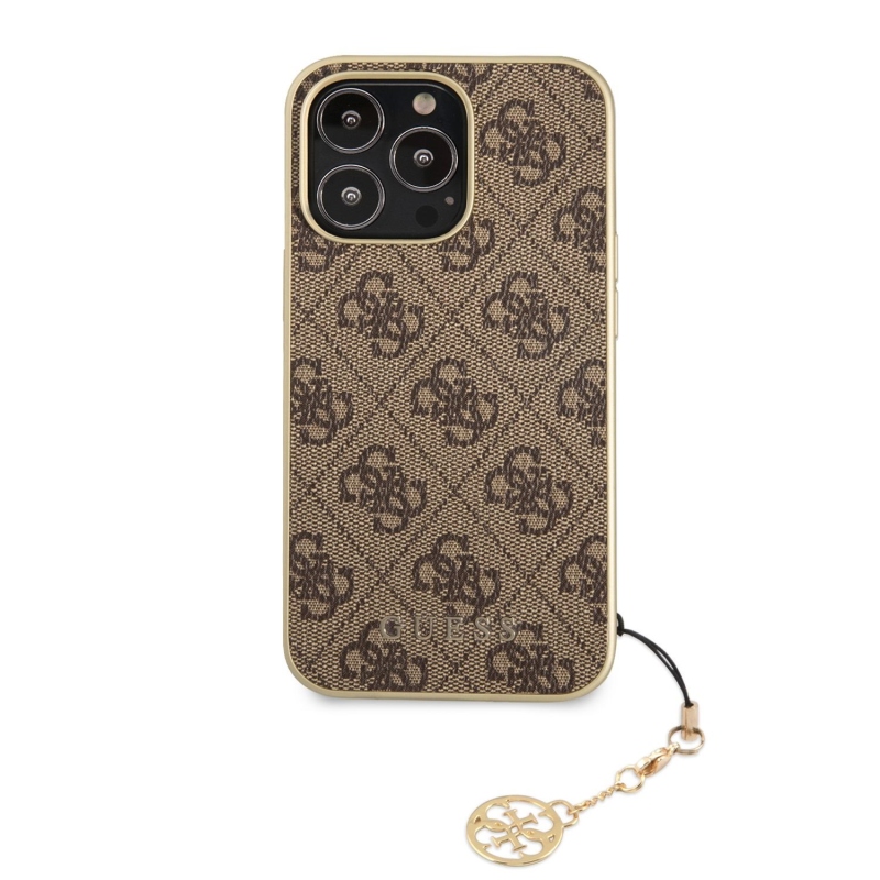 Guess 4G Charms Zadný Kryt pre iPhone 13 Pro Brown