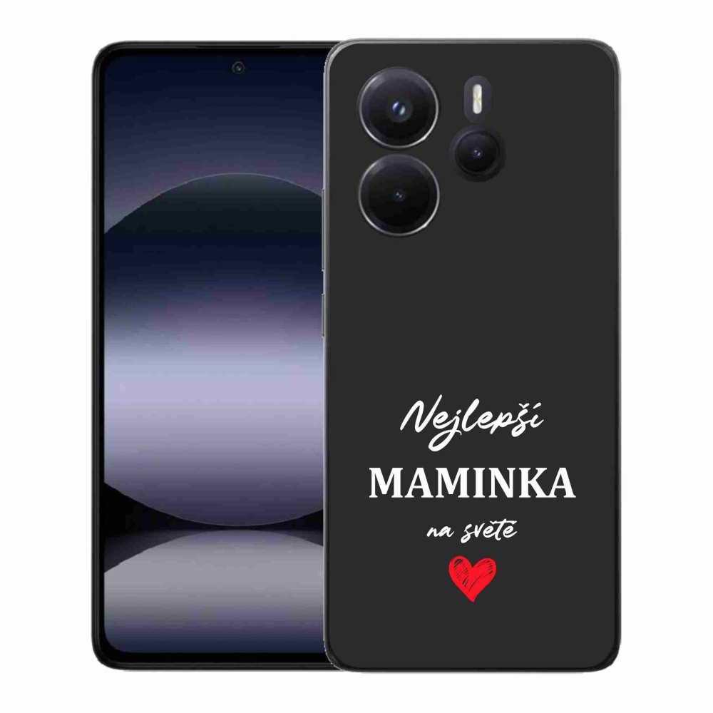 Gélový kryt mmCase na Xiaomi Redmi Note 14 - najlepšia mamička 1 čierne pozadie