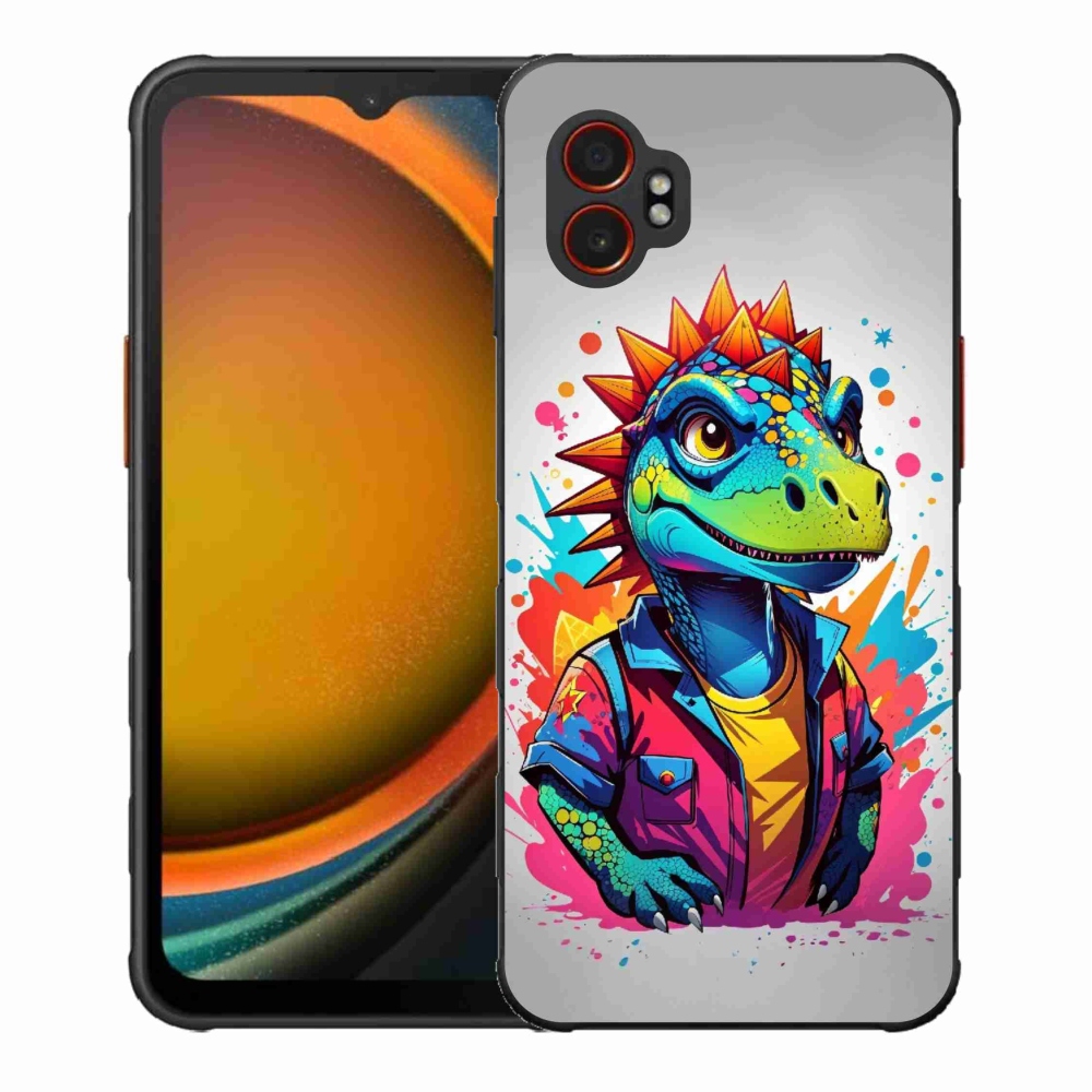 Gélový kryt mmCase na Samsung Galaxy Xcover 7 Pro - farebný dinosaurus