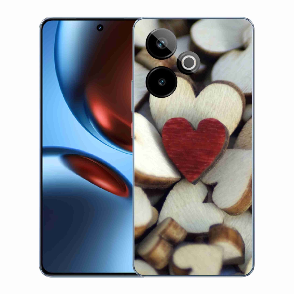 Gélový kryt mmCase na Realme GT 7 5G/GT 7T 5G - gravírované červené srdce