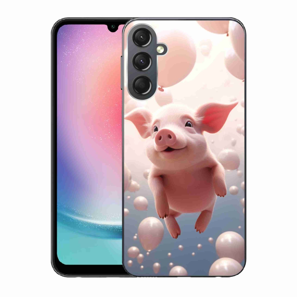 Gélový kryt mmCase na Samsung Galaxy A24 - prasiatko s balónikmi