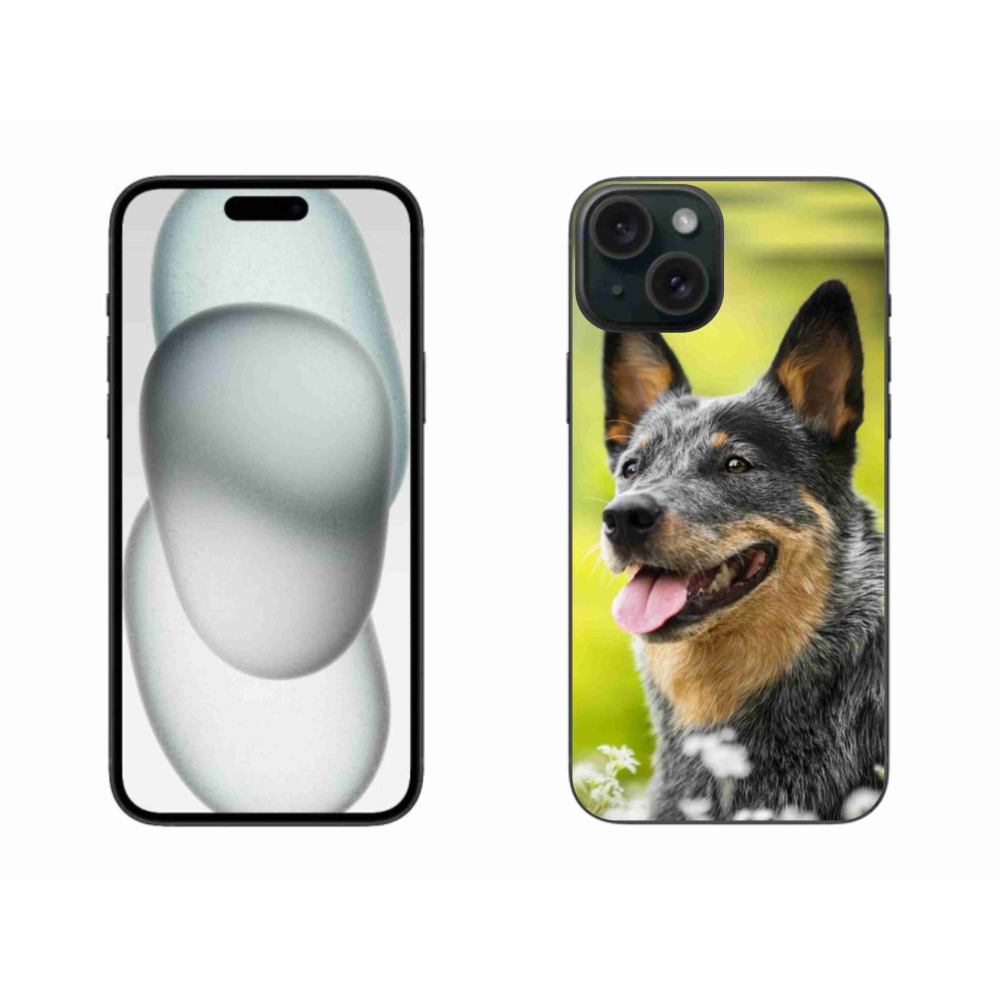 Gélový kryt mmCase na iPhone 15 Plus - austrálsky pastiersky pes