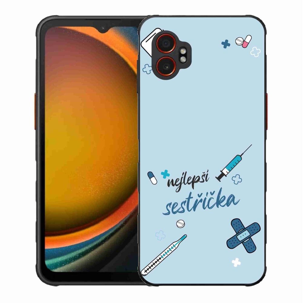 Gélový kryt mmCase na Samsung Galaxy Xcover 7 Pro - najlepšia sestrička modré pozadie