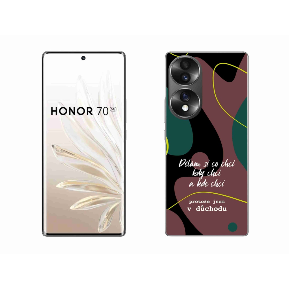 Gélový kryt mmCase na Honor 70 - vtipný text 10 čierne pozadie