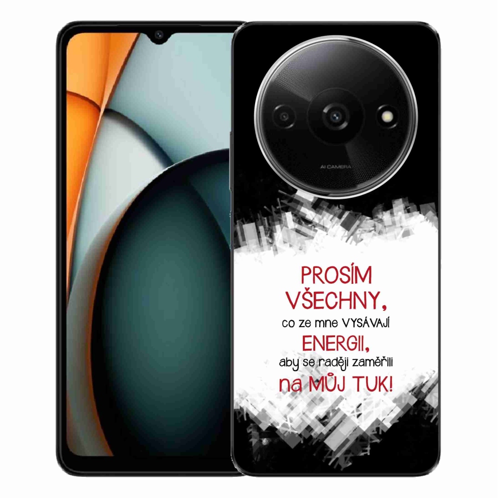 Gélový kryt mmCase na Xiaomi Redmi A3 - vtipný text 1 červený