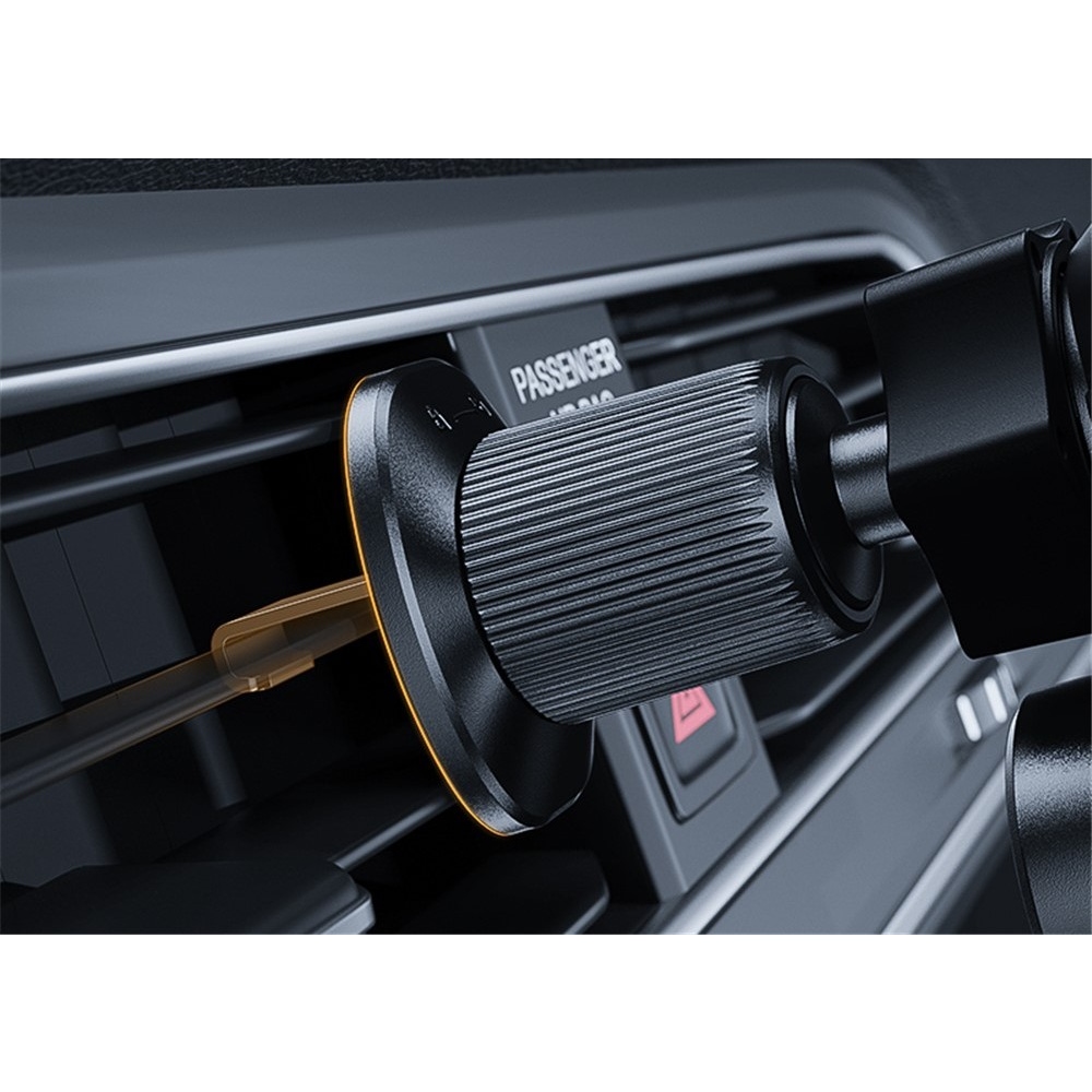 X15 bezdrôtová nabíjačka do auta s držiakom do ventilácie 15 W - strieborná metalická