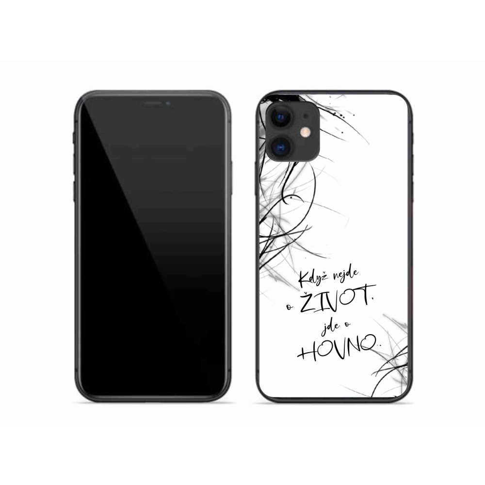 Gélový kryt mmCase na iPhone 11 - vtipný text 16 biele pozadie