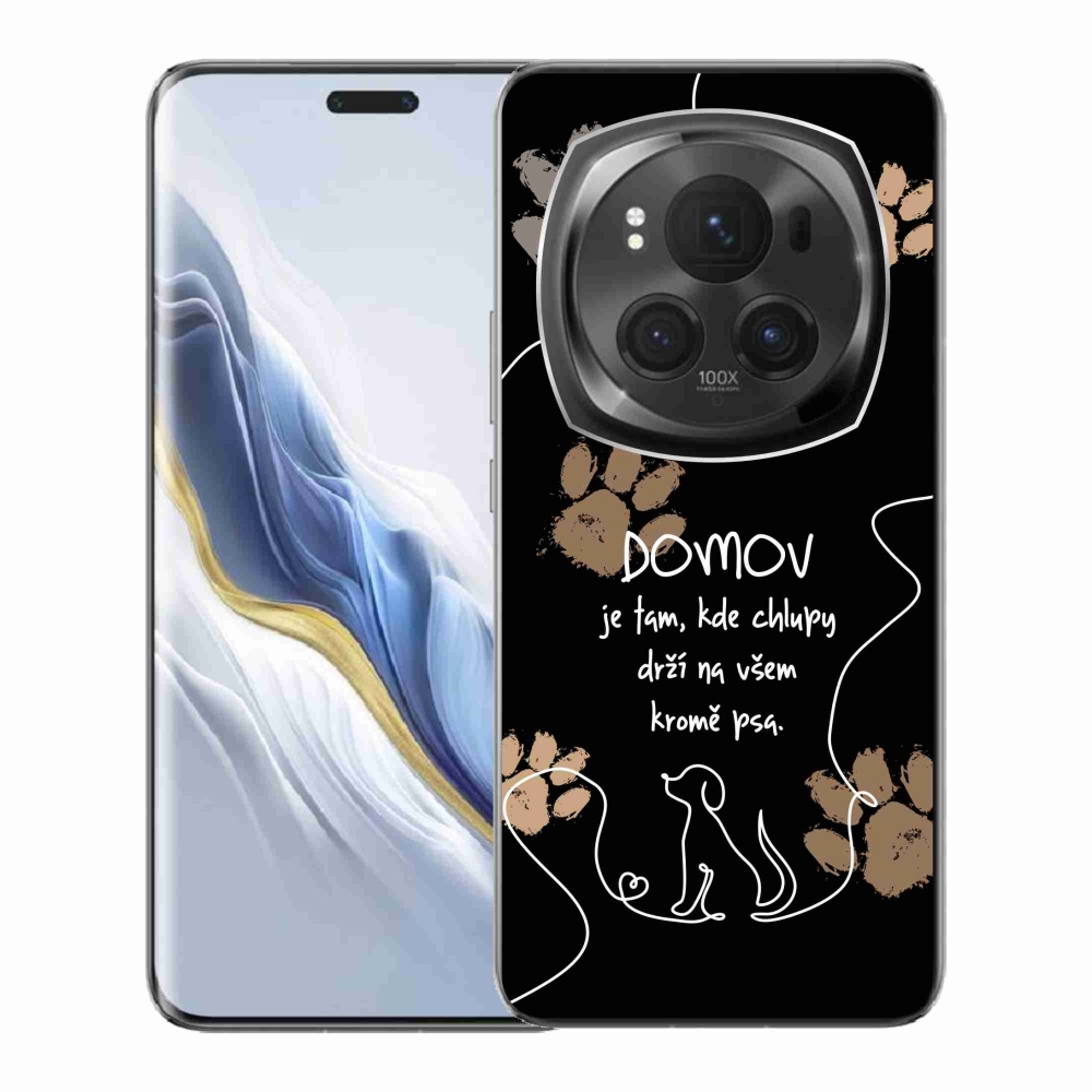Gélový kryt mmCase na Honor Magic 6 Pro 5G - psí motív čierne pozadie