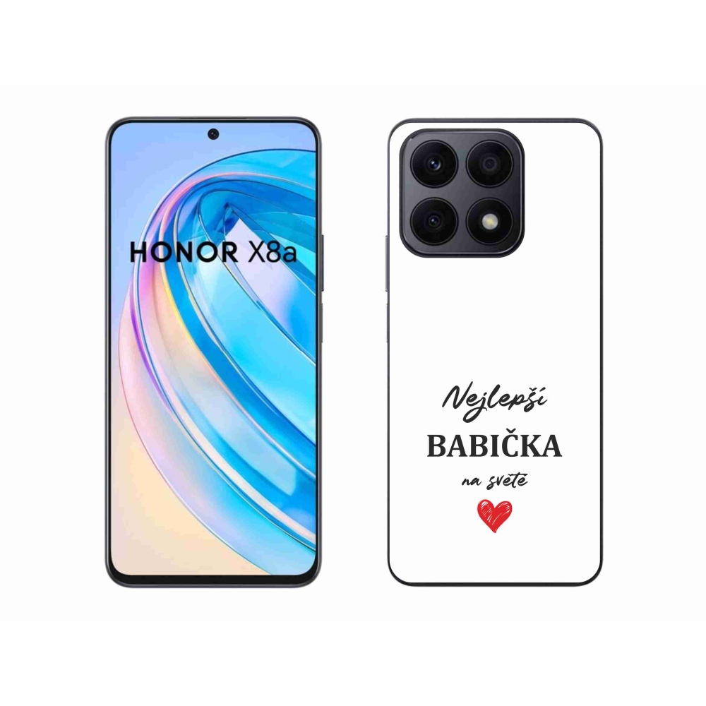 Gélový kryt mmCase na Honor X8a - najlepšia babička 1 biele pozadie
