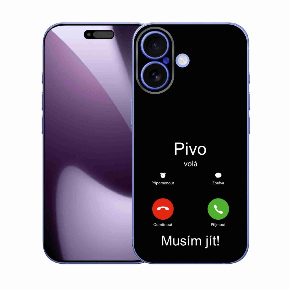 Gélový kryt mmCase na iPhone 17 - pivo volá čierne pozadie