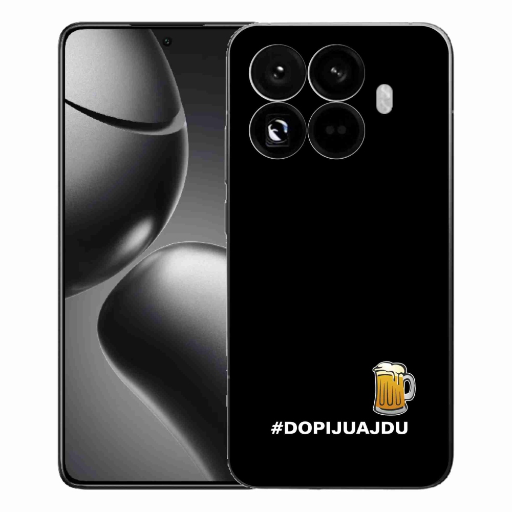 Gélový kryt mmCase na Xiaomi 15T Pro - pivný motív 1 čierne pozadie