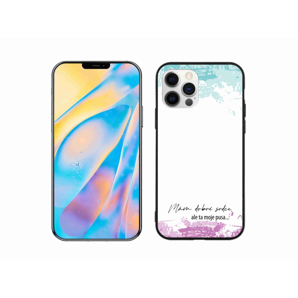 Gélový kryt mmCase na iPhone 12 - vtipný text 3 biele pozadie