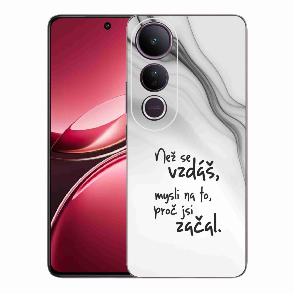 Gélový kryt mmCase na Vivo V50 Lite 4G/5G - citát 2 biele pozadie