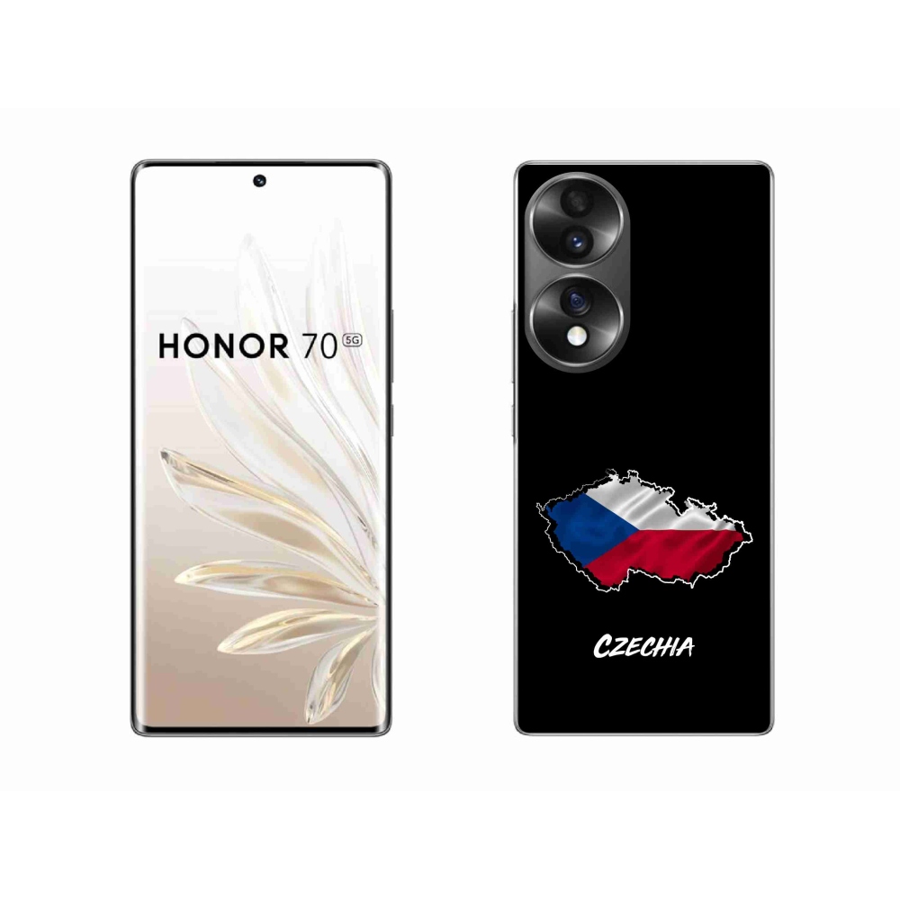 Gélový kryt mmCase na Honor 70 - Czechia čierne pozadie