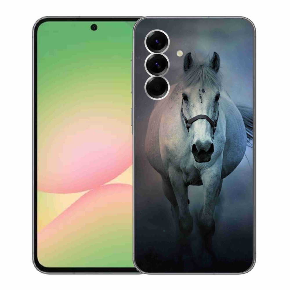 Gélový kryt mmCase na Samsung Galaxy A56 5G - bežiaci biely kôň