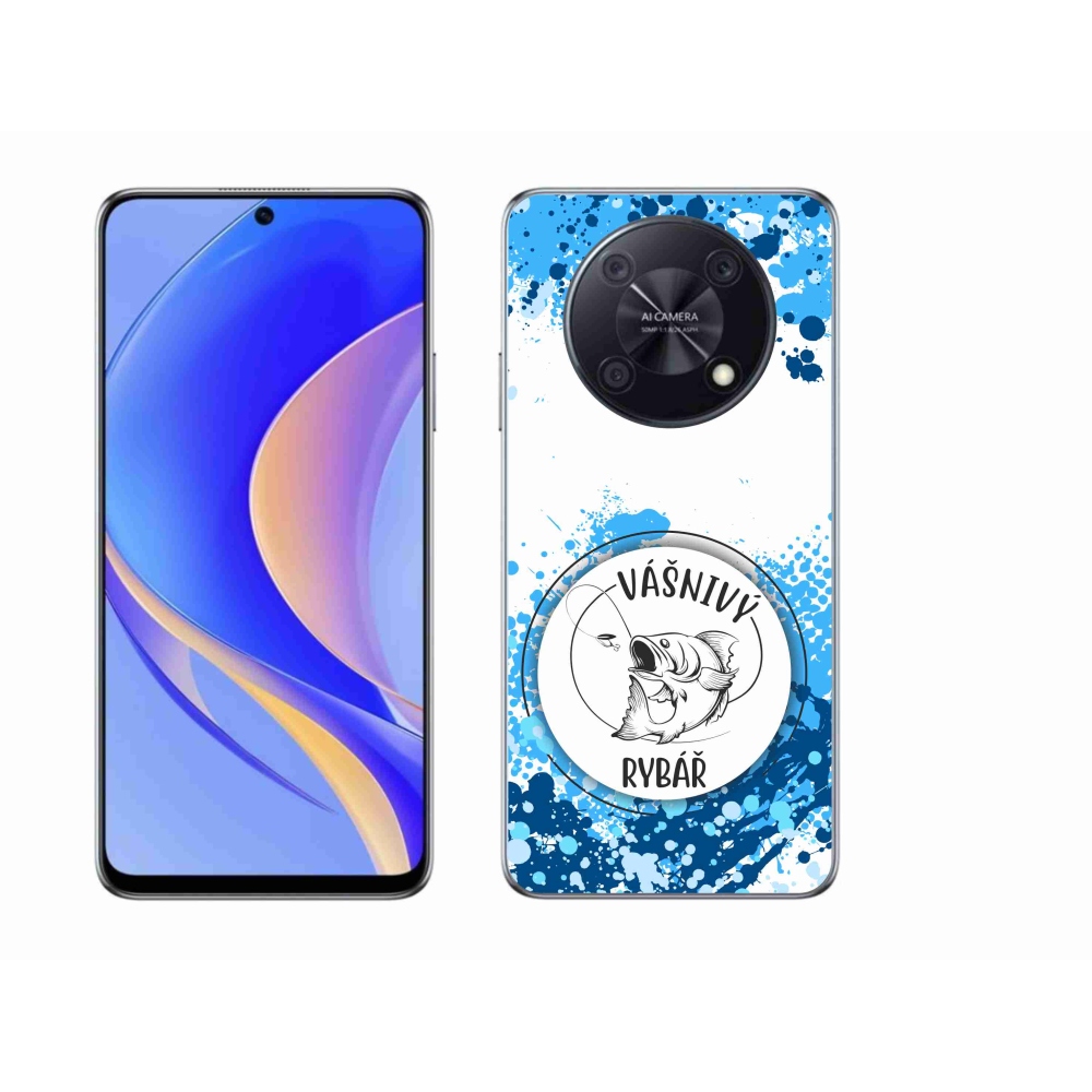 Gélový kryt mmCase na Huawei Nova Y90 - vášnivý rybár biele pozadie