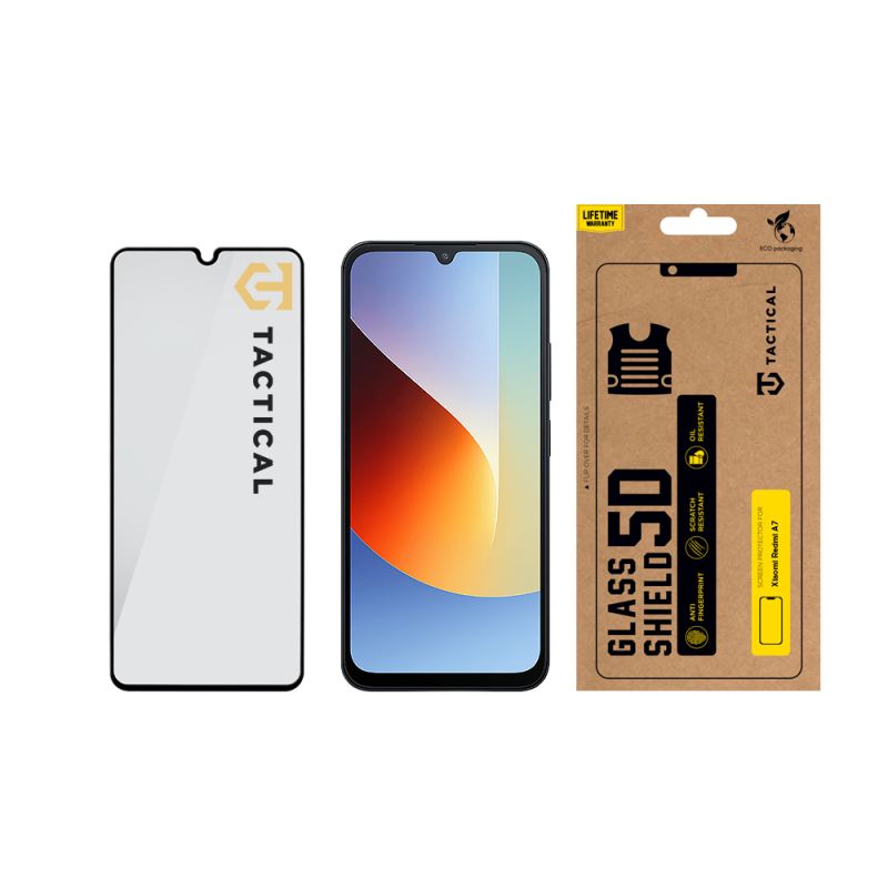 Taktické sklo Tactical Glass Shield 5D pre Xiaomi Redmi A7 (čierne)