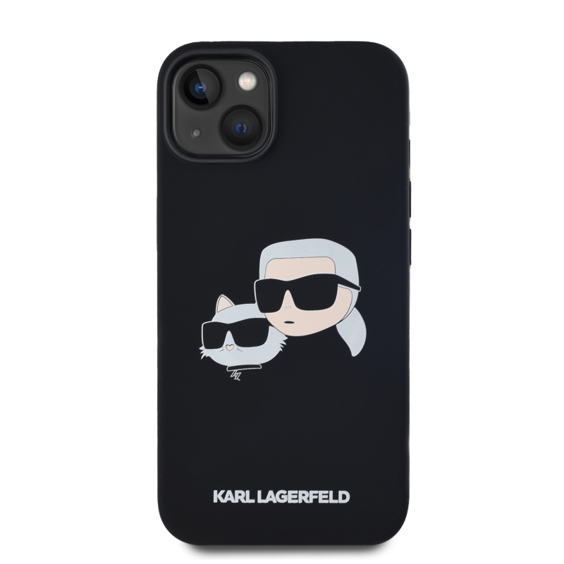 Karl Lagerfeld Liquid Silicone Double Heads Magsafe Zadný Kryt pre iPhone 14 Black