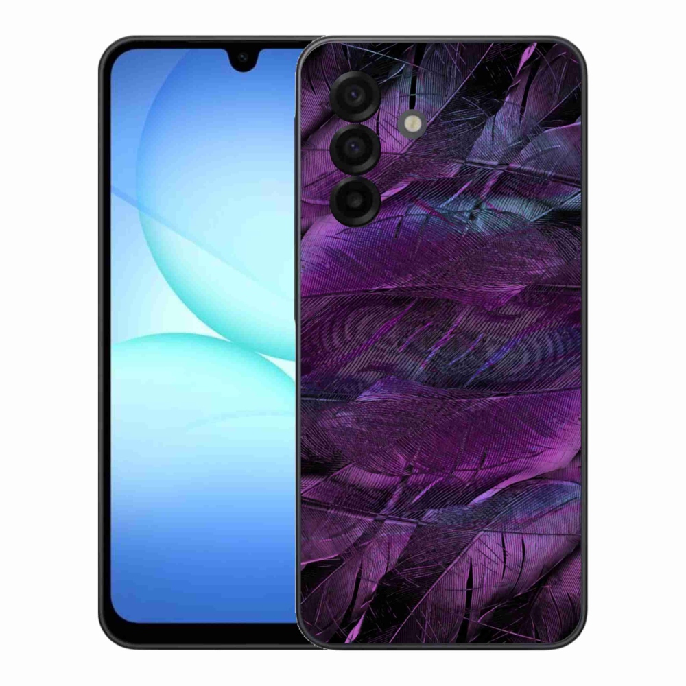 Gélový kryt mmCase na Samsung Galaxy A17 5G - fialové pierka