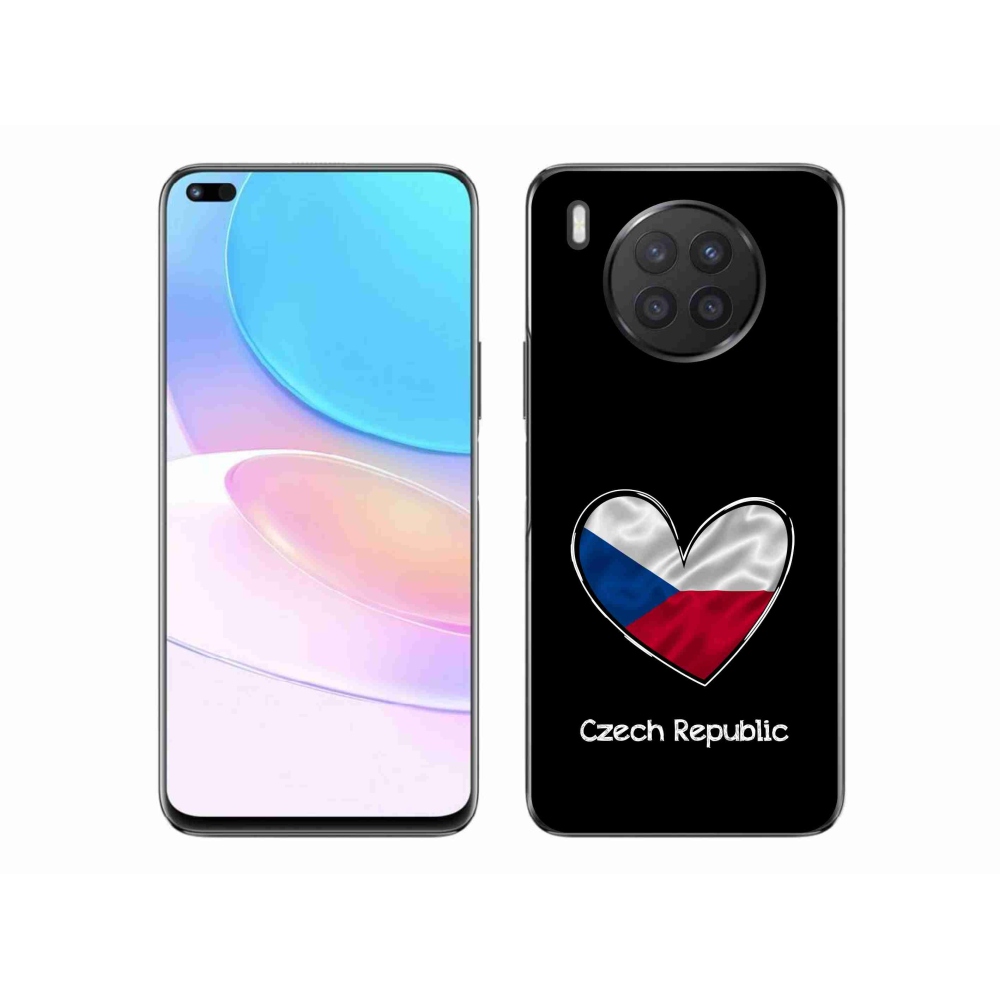 Gélový kryt mmCase na Huawei Nova 8i - vlajka srdca čierne pozadie
