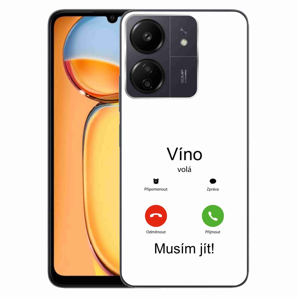 Gélový kryt mmCase na Xiaomi Poco C65/Redmi 13C - víno volá biele pozadie