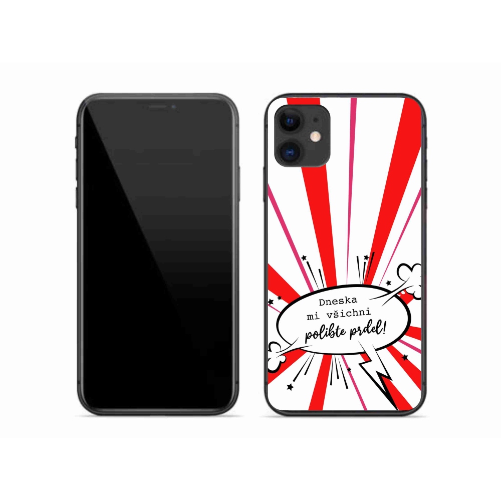 Gélový kryt mmCase na iPhone 11 - vtipný text 15 biele pozadie