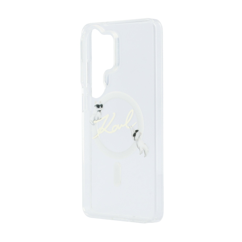 Karl Lagerfeld IML Choupette Karl Script Logo Magnetický zadný kryt pre Samsung Galaxy S26 Ultra Transparent