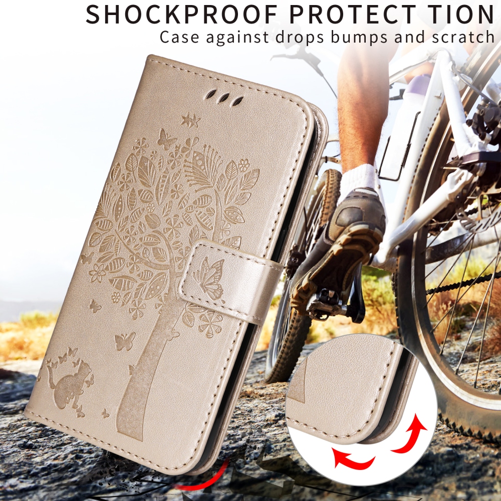 Trees knižkové púzdro na Xiaomi Poco F7 5G - zlaté