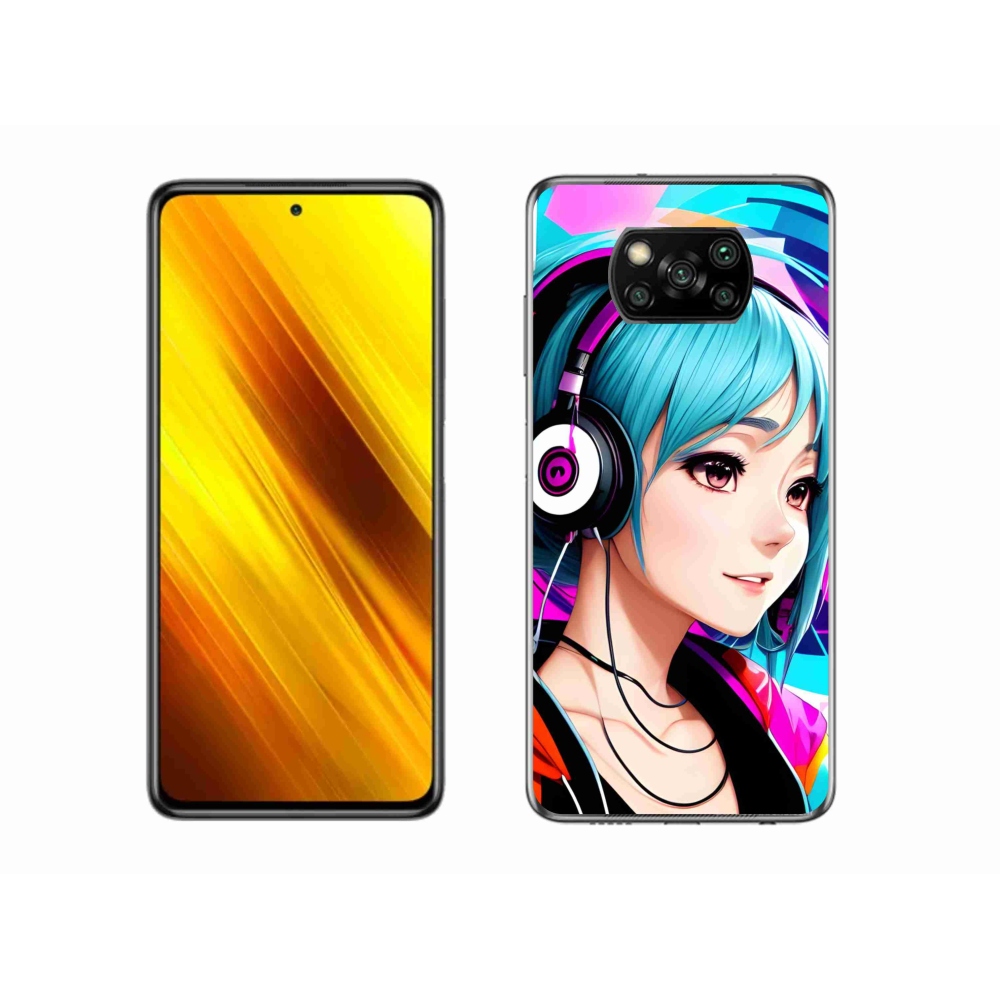 Gélový kryt mmCase na Xiaomi Poco X3 - dievča so slúchadlami