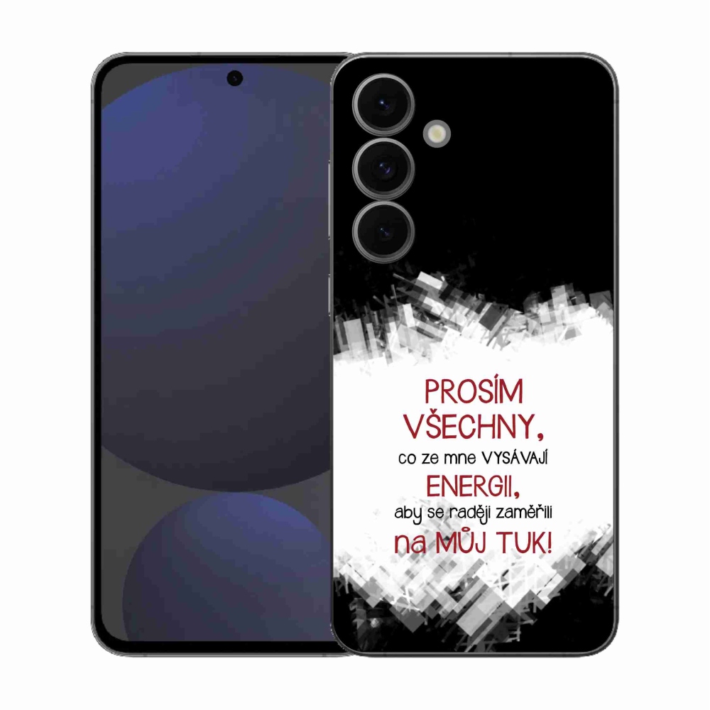 Gélový kryt mmCase na Samsung Galaxy S25 FE - vtipný text 1 červený