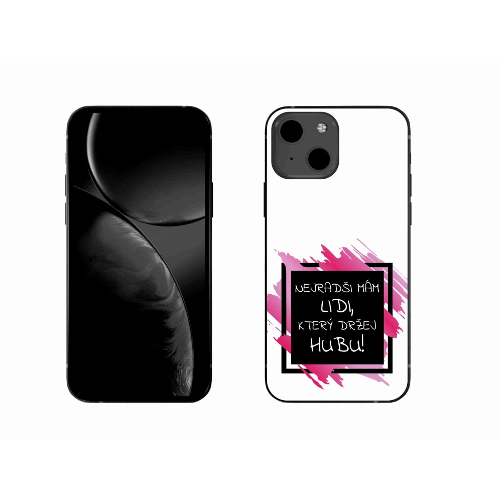 Gélový kryt mmCase na iPhone 13 6.1 - vtipný text 7 čiernobiele pozadie