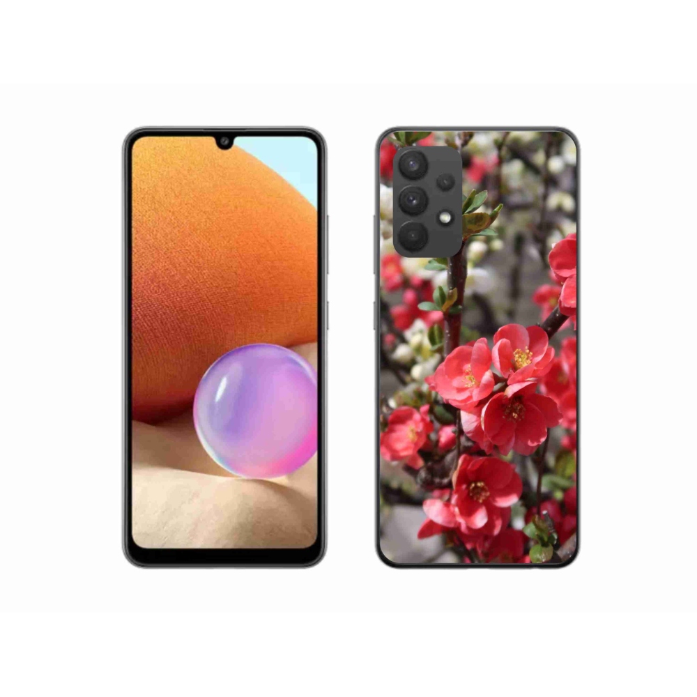 Gélový kryt mmCase na Samsung Galaxy A32 4G - červené kvety