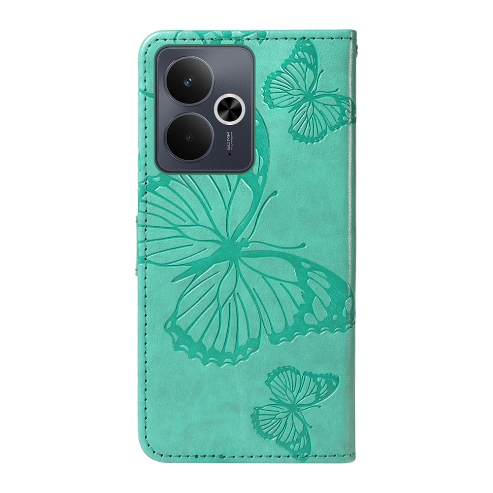 Big Butterfly knižkové puzdro na Realme 14 5G/14T 5G - modrozelené