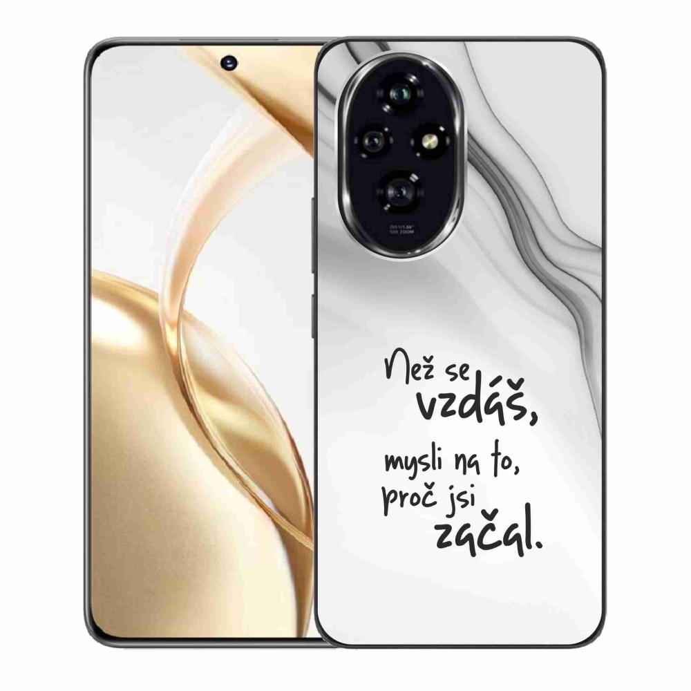 Gélový kryt mmCase na Honor 200 5G - citát 2 biele pozadie