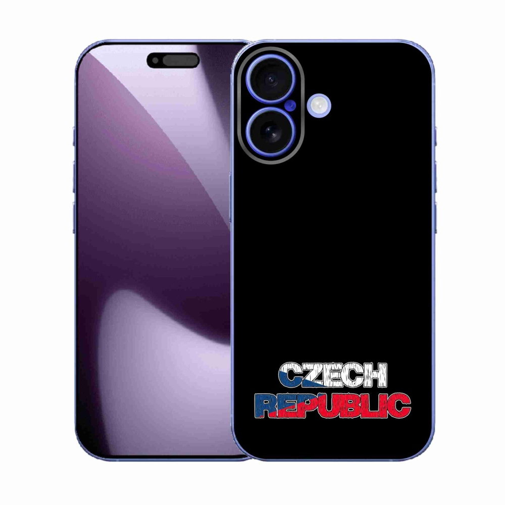 Gélový kryt mmCase na iPhone 17 - Czech Republic čierne pozadie