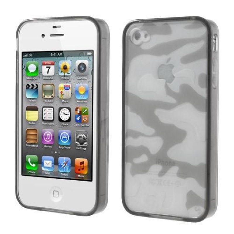 2v1 hybridný obal na iPhone 4 a iPhone 4s - sivé maskovanie