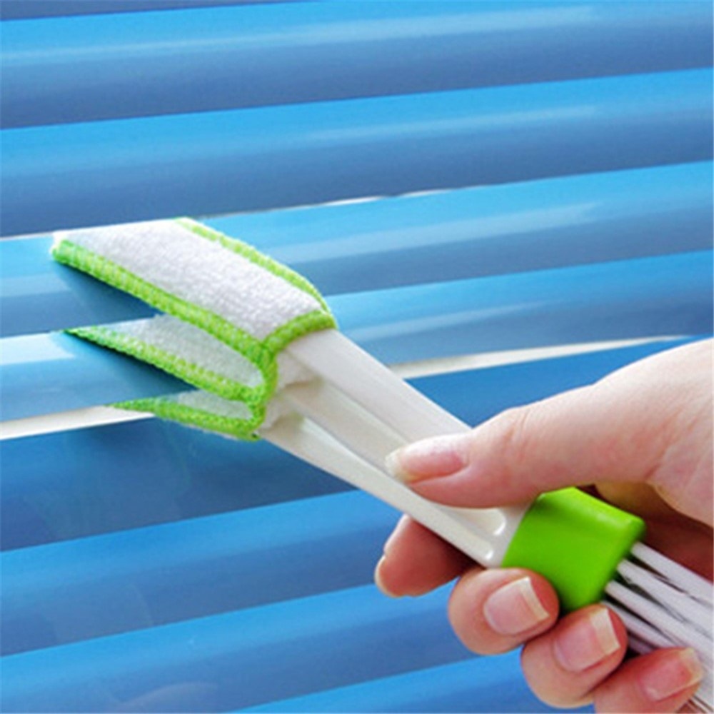 2v1 kefka a čistič pre ventiláciu aute, žalúzie - biela/zelená