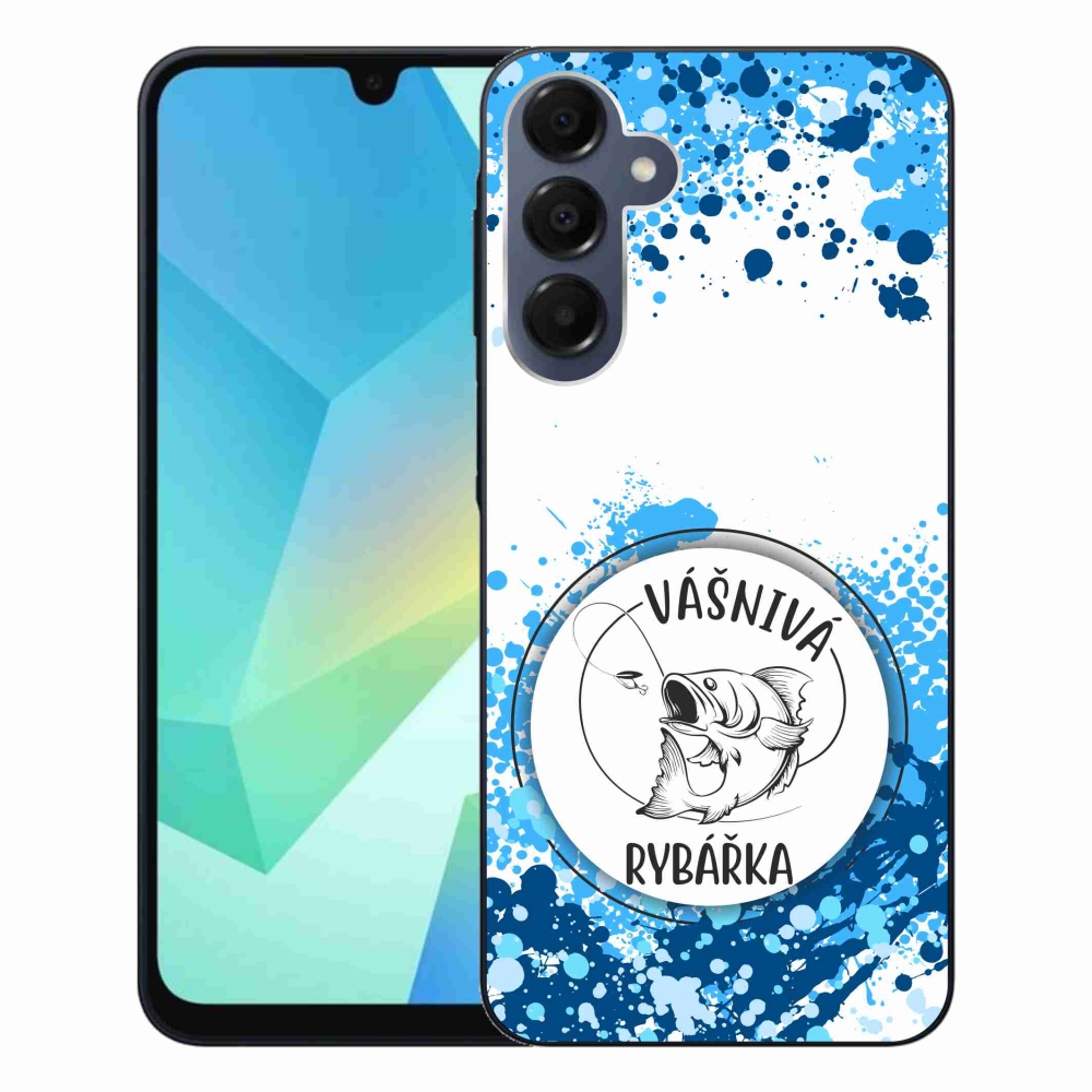 Gélový kryt mmCase na Samsung Galaxy A16 4G/5G - vášnivá rybárka biele pozadie