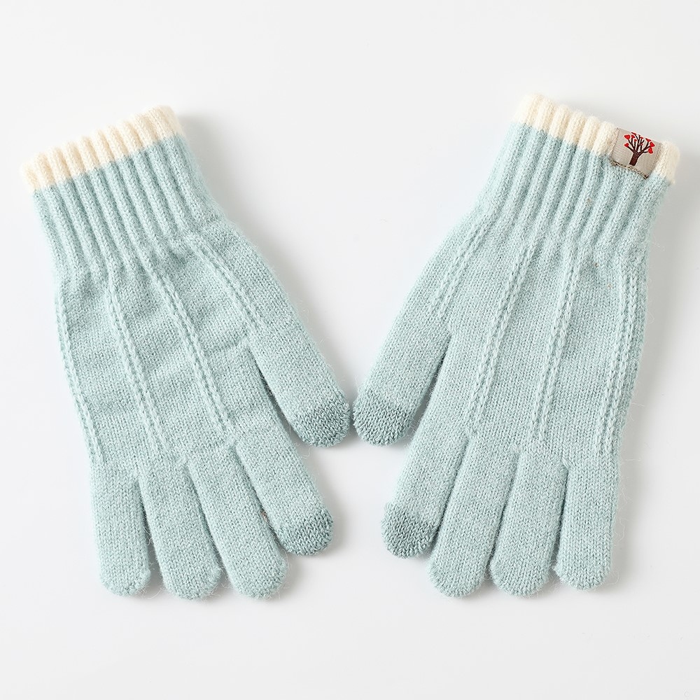 Decor dámske dotykové zimné rukavice - svetlomodré