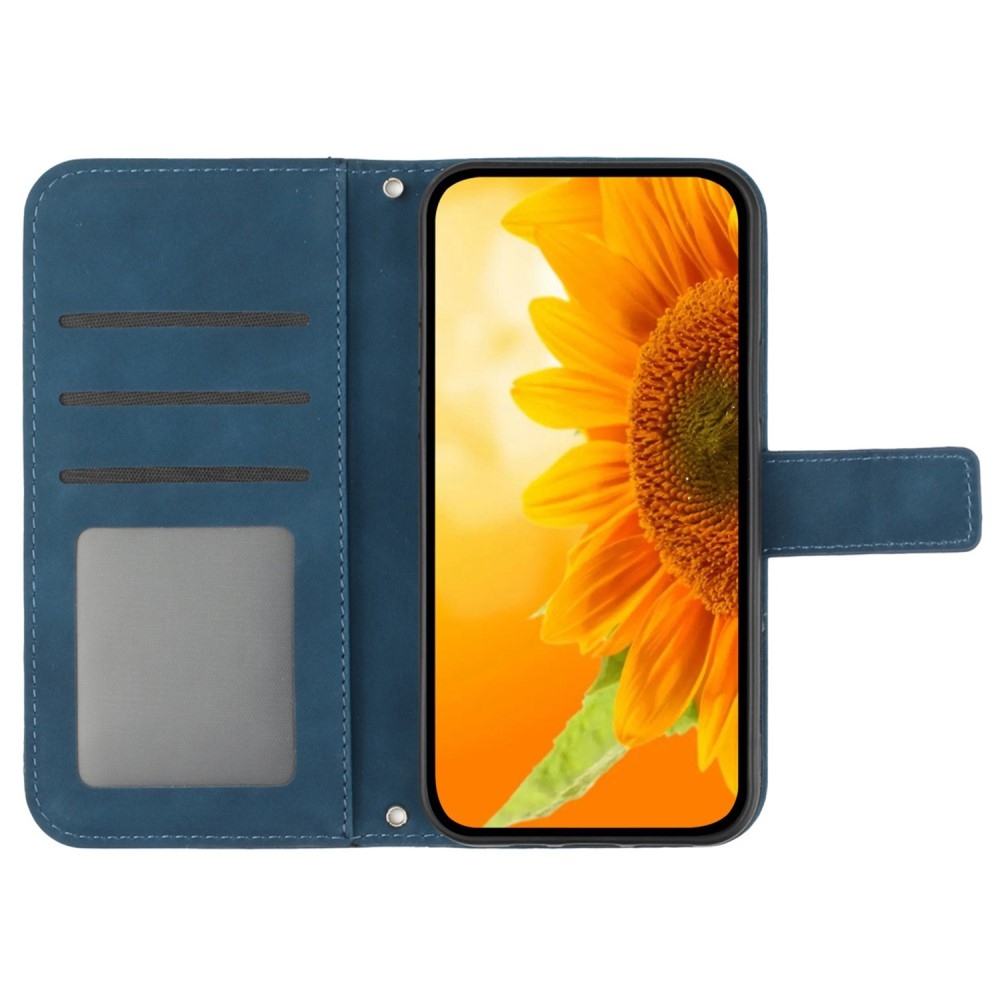 Sunflowers knižkové púzdro na Xiaomi Redmi Note 14 Pro - tmavomodré