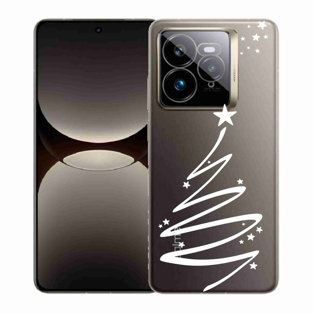 Gélový kryt mmCase na Realme GT 7 Pro 5G - biely stromček na priehľadnom pozadí