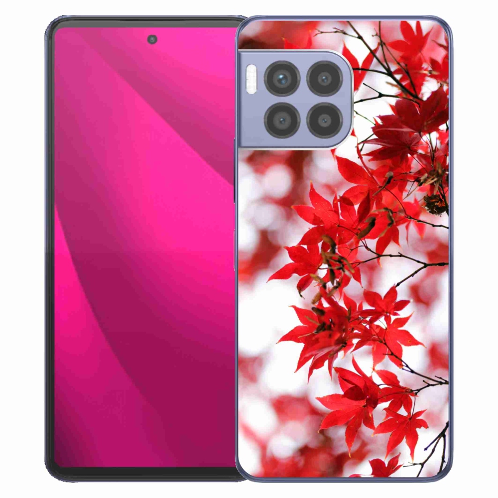 Gélový kryt mmCase na T-Mobile T Phone 2 Pro - červené listy