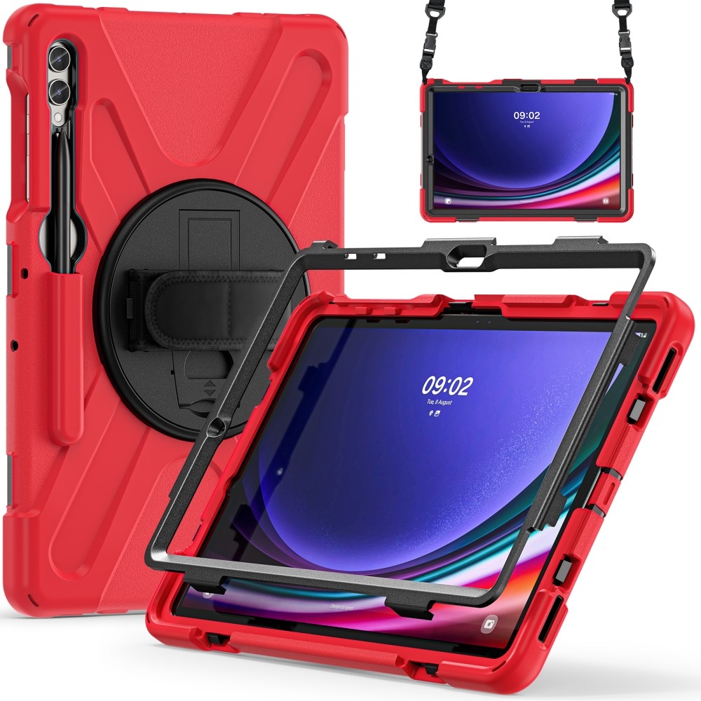 Strap odolný kryt s úchopom na ruku a popruhom na Samsung Galaxy Tab S10+/S9+/S9