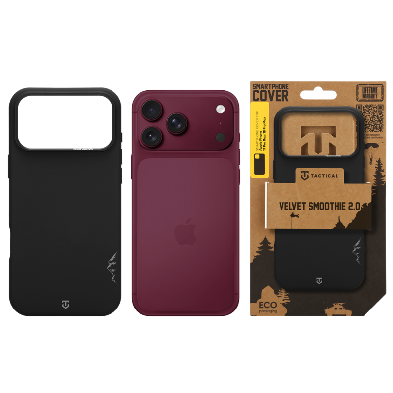 Tactical MagForce Velvet Smoothie 2.0 – puzdro pre Apple iPhone 18 Pro Max/17 Pro Max v čiernej farbe