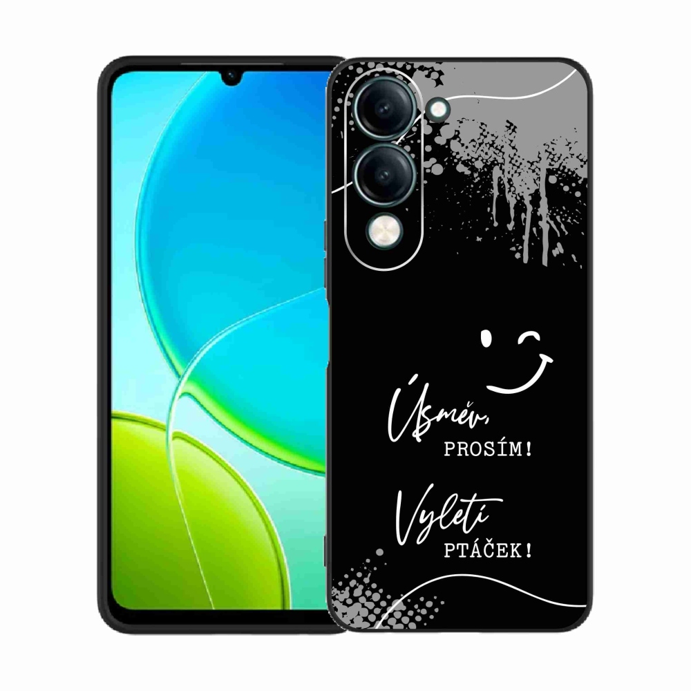 Gélový kryt mmCase na Vivo Y29s 5G - vtipný text 4 čierne pozadie
