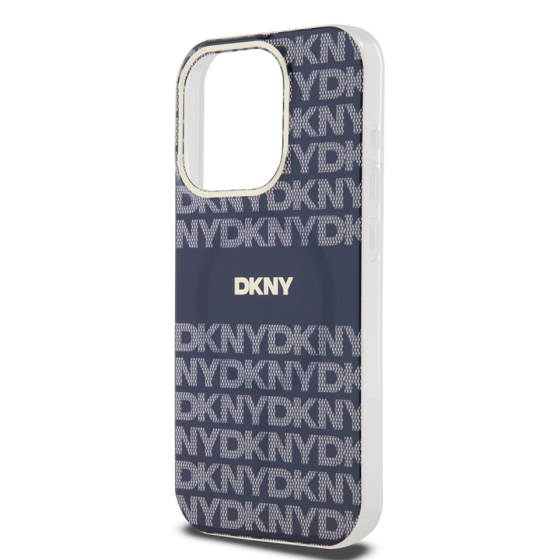 DKNY PC/TPU Repeat Pattern Tonal Stripe Magsafe Zadný Kryt pre iPhone 13 Pro Blue