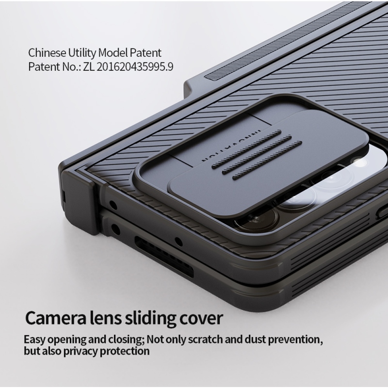 Nillkin CamShield PRE Slot+Stand Zadný Kryt pre Samsung Galaxy Z Fold 4 5G Black