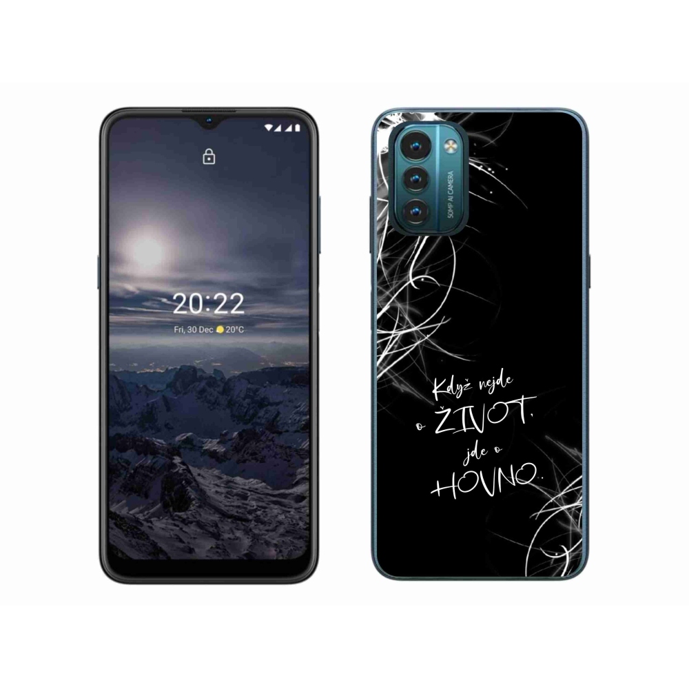 Gélový kryt mmCase na Nokia G11/G21 - vtipný text 16 čierne pozadie