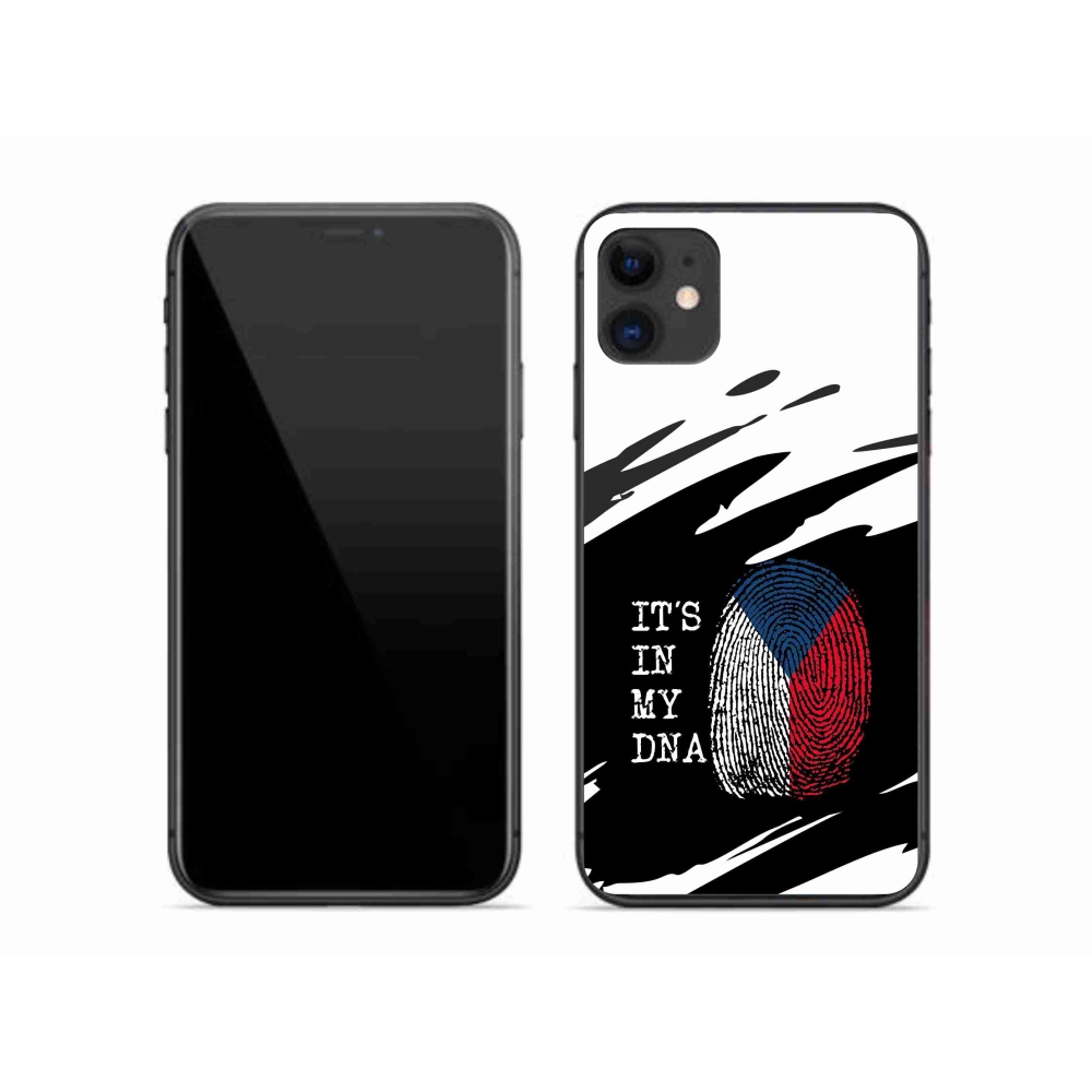 Gélový kryt mmCase na iPhone 11 - vlajka odtlačok prsta čiernobiele pozadie