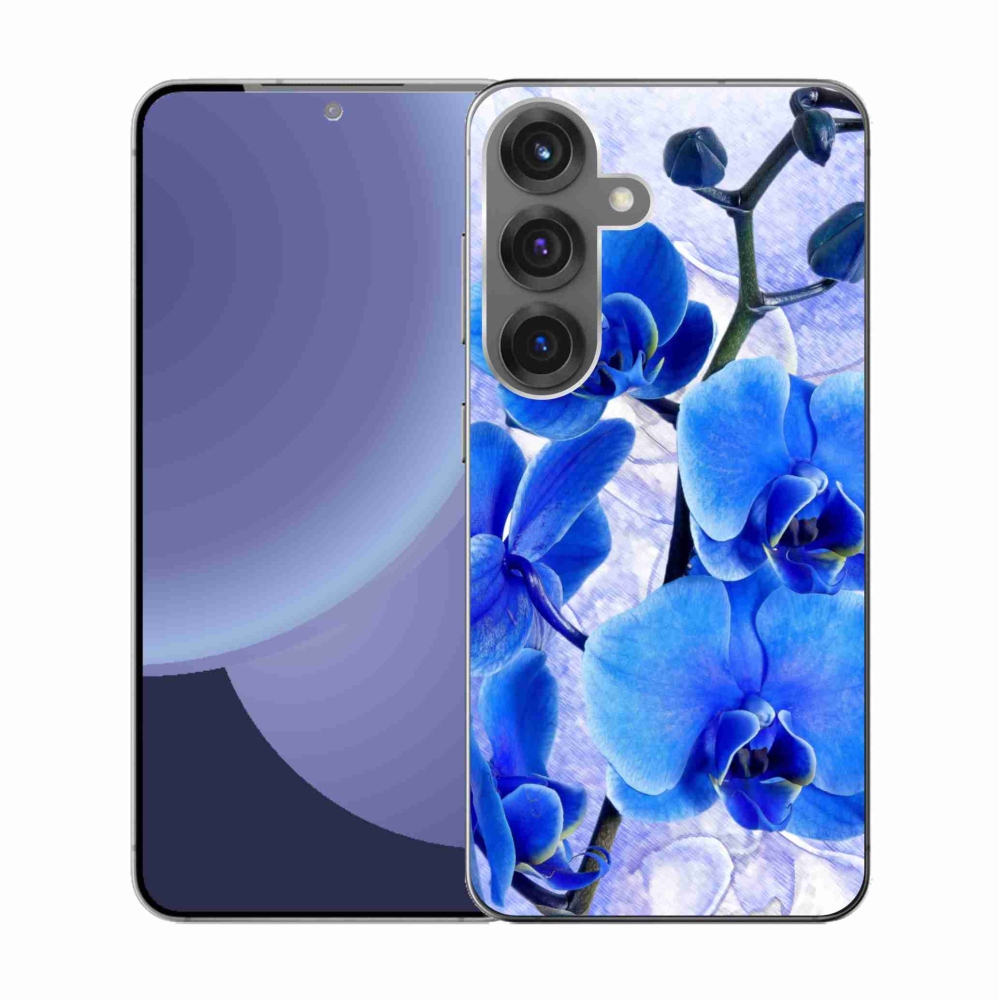 Gélový kryt mmCase na Samsung Galaxy S25 - modré kvety